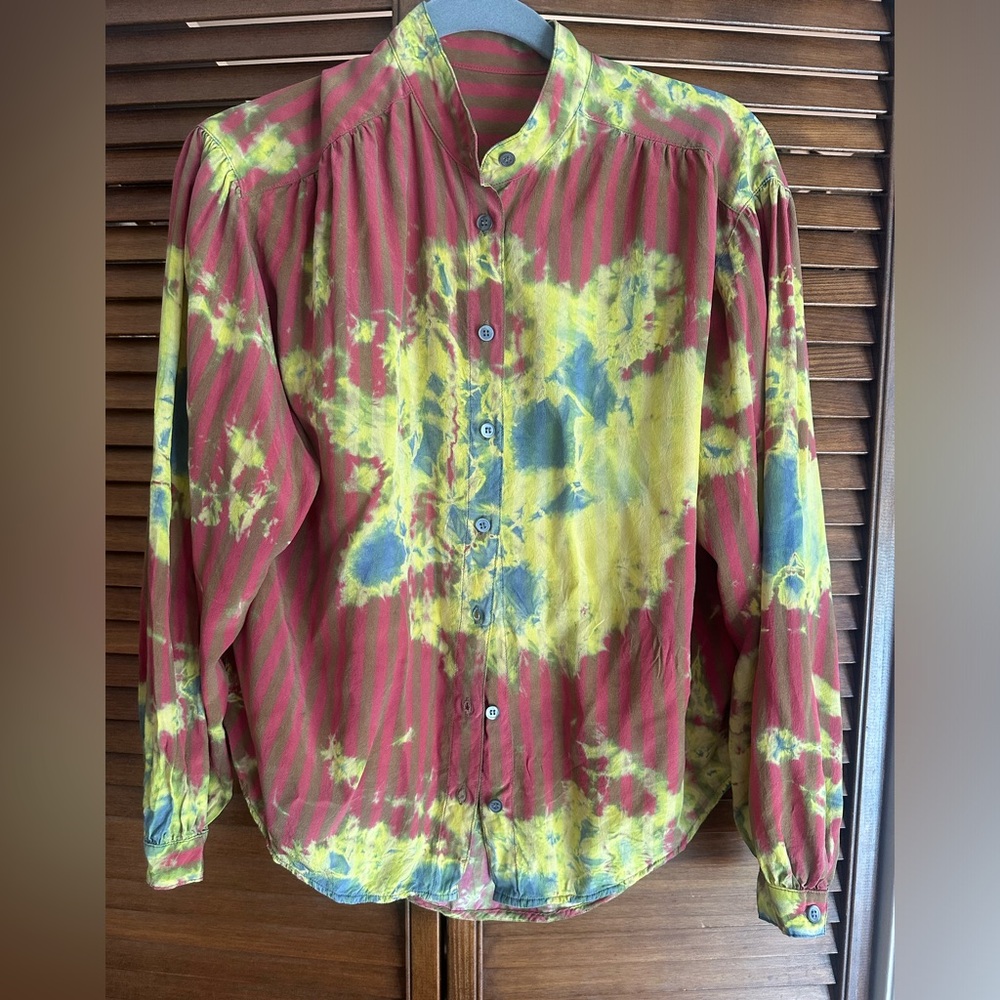 Raquel Allegra silk tie-dye blouse size medium